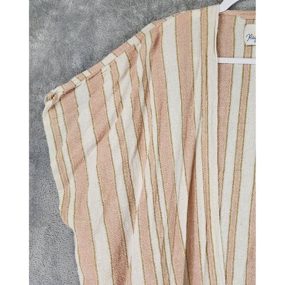 Rays for Days Cardigan Womens One Size Pink White Striped Casual Beach Cover Up - Picture 10 of 10